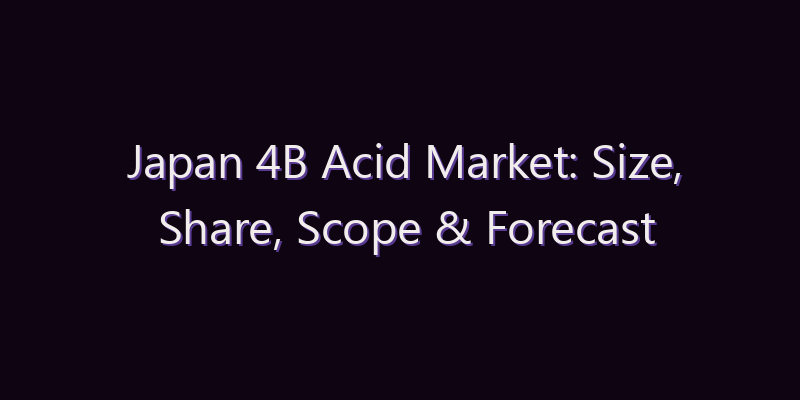 Japan 4B Acid Market: Size, Share, Scope & Forecast 2026–2034