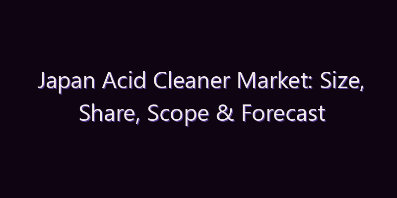Japan Acid Cleaner Market: Size, Share, Scope & Forecast 2026–2034