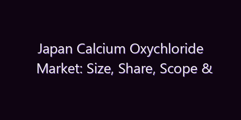 Japan Calcium Oxychloride Market: Size, Share, Scope & Forecast 2026–2034