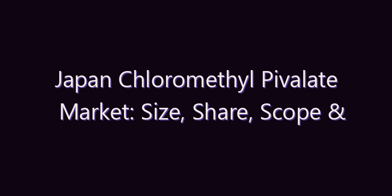 Japan Chloromethyl Pivalate Market: Size, Share, Scope & Forecast 2026–2034