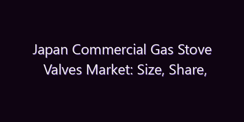 Japan Commercial Gas Stove Valves Market: Size, Share, Scope & Forecast 2026–2034
