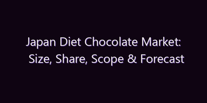 Japan Diet Chocolate Market: Size, Share, Scope & Forecast 2026–2034