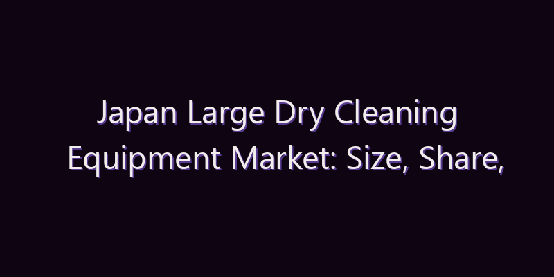 Japan Large Dry Cleaning Equipment Market: Size, Share, Scope & Forecast 2026–2034