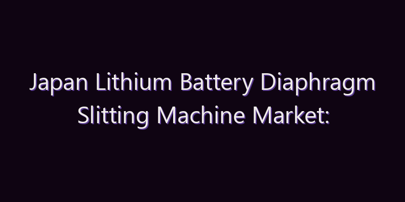 Japan Lithium Battery Diaphragm Slitting Machine Market: Size, Share, Scope & Forecast 2026–2034
