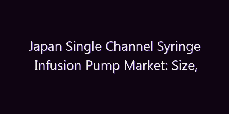 Japan Single Channel Syringe Infusion Pump Market: Size, Share, Scope & Forecast 2026–2034