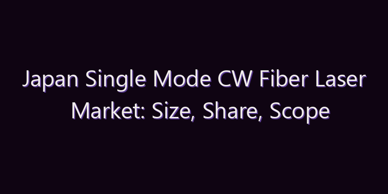 Japan Single Mode CW Fiber Laser Market: Size, Share, Scope & Forecast 2026–2034